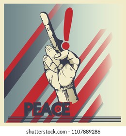 Poster grunge peace. vector illustration