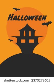 Poster halloween background with castle
