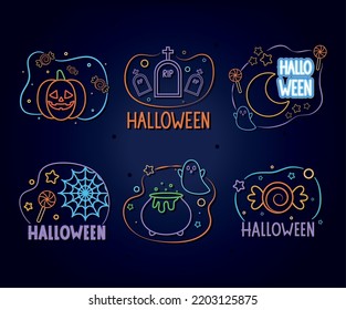 poster of halloween illustrations bundle