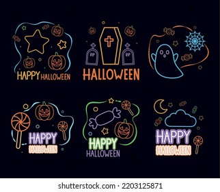 poster of halloween illustrations set