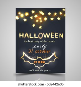 Poster for halloween night party, invitation card, poster flyer