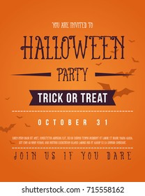 Poster Halloween on orange background