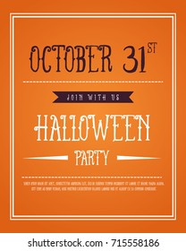 Poster Halloween on orange background
