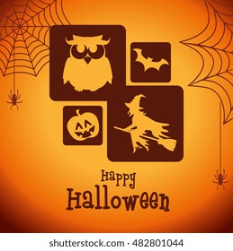 poster halloween party design isolated