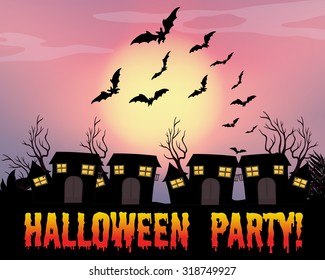 Poster of halloween party illustration