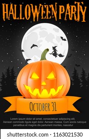 Poster for halloween party.vector illustration