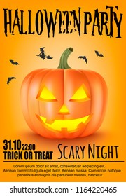 Poster for halloween party.vector illustration
