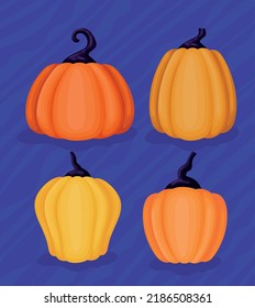 poster of halloween pumpkins set