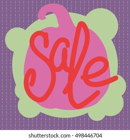 Poster for Halloween Sale Promotion. Pumpkin on the bubbles background. Hand drawn text "Sale". Can be use as flyer, poster or banner.