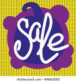 Poster for Halloween Sale Promotion. Pumpkin on the bubbles background. Hand drawn text "Sale". Can be use as flyer, poster or banner.