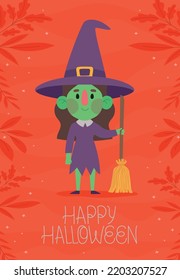 poster of halloween with a witch