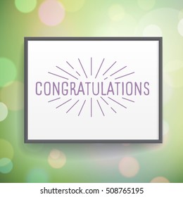 Poster with hand drawn lettering Birthday greetings on vintage background. Vector illustration.