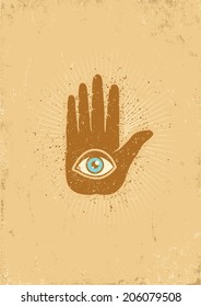 Poster with hand and eye