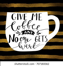 Poster With Hand-drawn Coffee Slogan