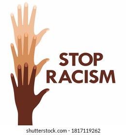 Poster Hands Different Skin Colors Words Stock Vector (Royalty Free ...