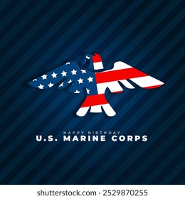 Poster happy birthday marine corps for social media post