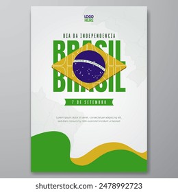 Poster of Happy Brazil Independence Day September 7th Celebration. Dia Da Independencia Brasil 7 de Setembro