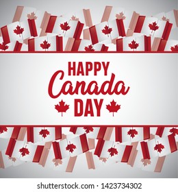 poster of happy canada day with flags