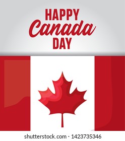 poster of happy day canada with flag