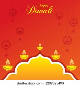 Poster for Happy Diwali with beautiful design illustration stock vector