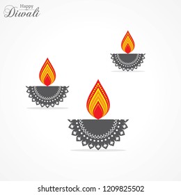 Poster for Happy Diwali with beautiful design illustration stock vector