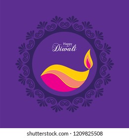Poster for Happy Diwali with beautiful design illustration stock vector