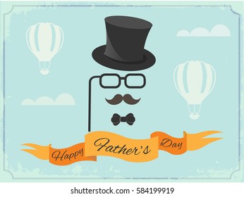 Poster Happy Father's Day greetings in retro style.