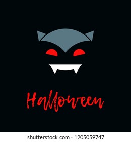 Poster Happy Halloween. Icons with the devil. Vector illustration. Can be used for wallpaper, textile, invitation card, wrapping, web page background.