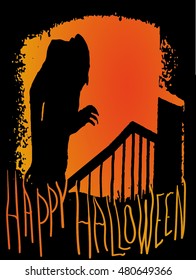 Poster for Happy Halloween party (Design element and calligraphy)