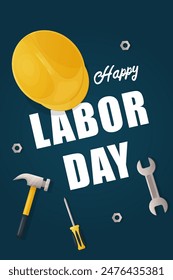 poster, happy Labor Day banner, format a4 vertical