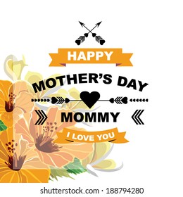 Poster Happy mother's day.Typography.