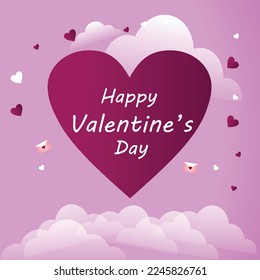 poster happy valentine's day pinl