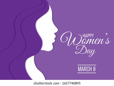 poster happy women's day. Silhouette face woman 