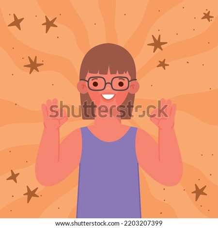 poster of hapy girl with glasses