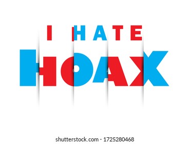 poster i hate hoax with a paper cut style