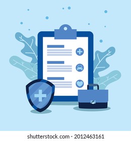 poster of health insurance and car