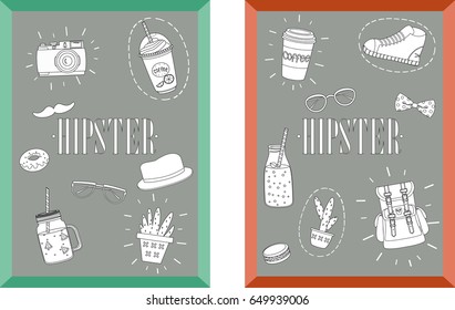 poster with hipster stuff different