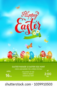 Poster holiday Easter eggs
