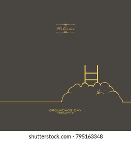 Poster for the holiday Groundhog Day February 2, Welcome