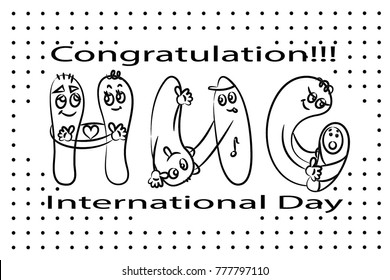 A poster for the holiday of the national day of embraces.International hug day.Merry worms hugging each other.Stylized font.Emotional inscription.
