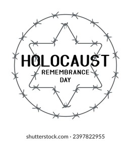 Afiche del Día del Recuerdo del Holocausto con la estrella de David hecha de bar