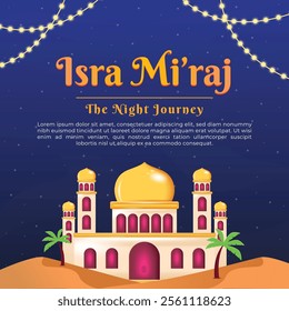 a poster for the holy mosque with the words Isra Mi'raj