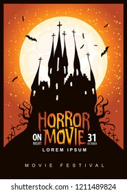 Poster Horror Movie Festival Scary Cinema Stock Vector (Royalty Free ...