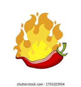 Poster hot chili pepper vector illustration Suitable For Greeting Card, Poster Or T-shirt Printing.