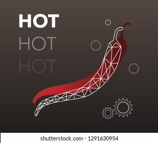 ​Elegant poster with a hot pepper. Vector image.