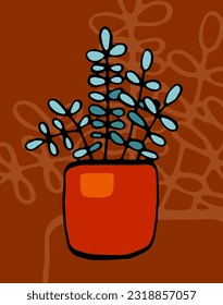 poster houseplant and succulents abstraction for printing