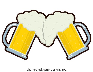 Poster "I love beer". A glass mug in the form of a heart and text.