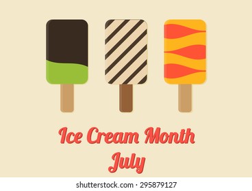 Poster for Ice Cream Month - July (National in USA)