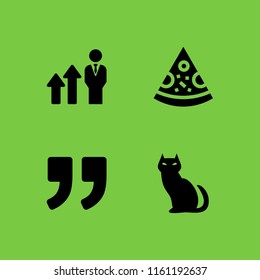 poster icon. 4 poster set with quote, promotion, pizza and halloween vector icons for web and mobile app