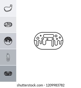 Poster icon. collection of 6 poster filled and outline icons such as donut, golf stick. editable poster icons for web and mobile.